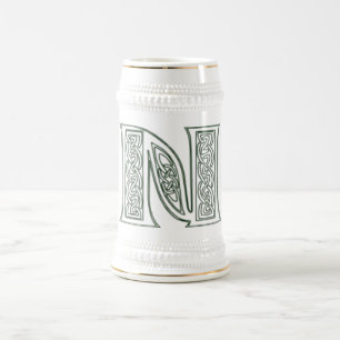Jarra De Cerveza KRW - N - Stein con monograma céltico