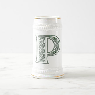 Jarra De Cerveza KRW - P - Stein con monograma céltico