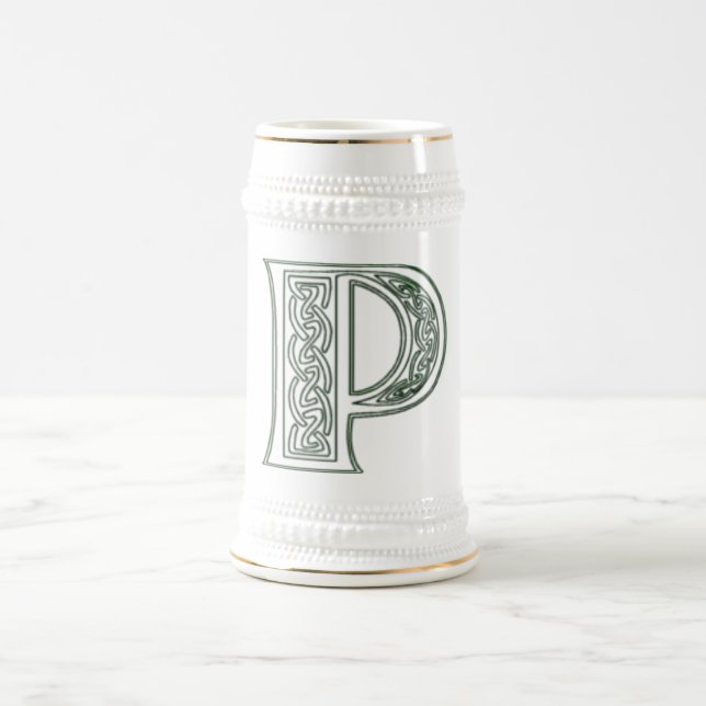 Jarra De Cerveza KRW - P - Stein con monograma céltico (Centro)