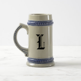 Jarra De Cerveza L Letra Stein Mug impresa: Encanto personalizado