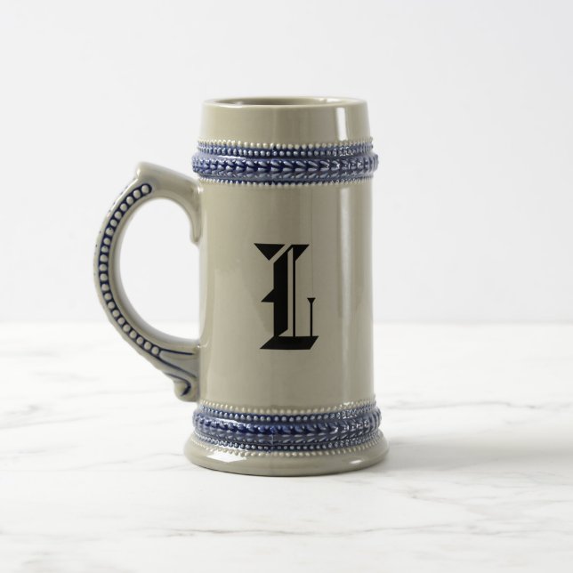 Jarra De Cerveza L Letra Stein Mug impresa: Encanto personalizado (Izquierda)