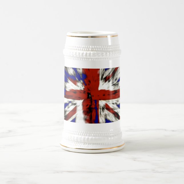 Jarra De Cerveza La angustiada Unión Británica Jack (Centro)