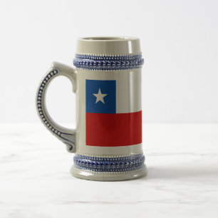 Jarra De Cerveza La bandera de Chile