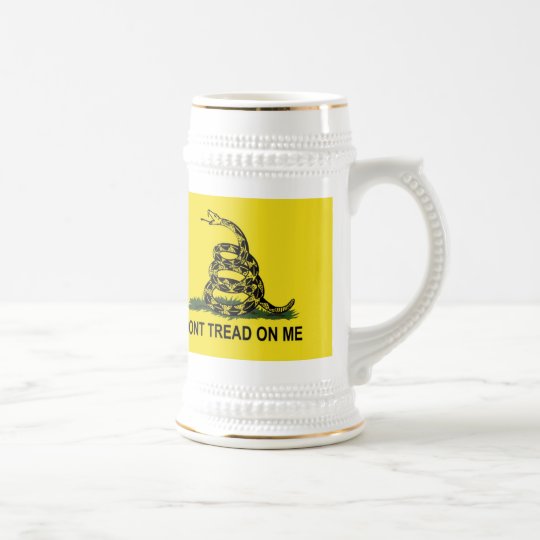 Jarra De Cerveza La bandera de Gadsden no pisa en mí a Stein