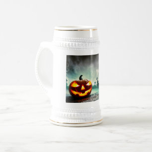 Jarra De Cerveza La calabaza de Halloween luminosa de SlipperyJoe w