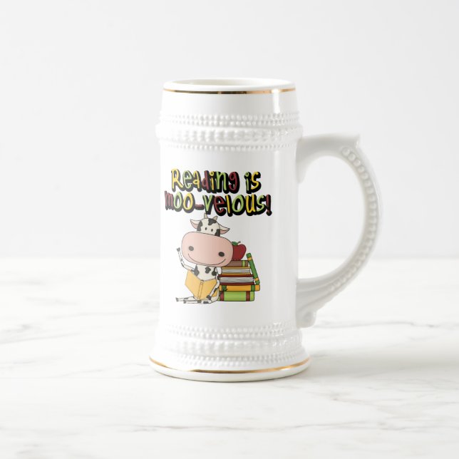 Jarra De Cerveza La lectura es MOO-velous (Derecha)