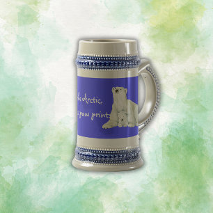 Jarra De Cerveza La madre del oso polar con su cachorro