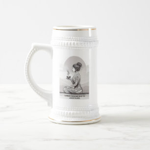 Jarra De Cerveza La meditación de Espresso Zen, un Buda caliente