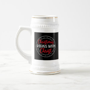 Jarra De Cerveza La Navidad Comienza Con Cristo-65772