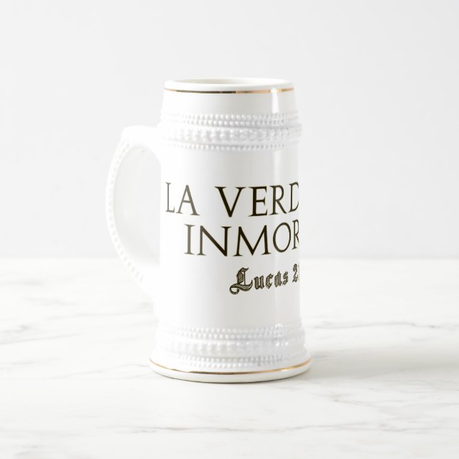 Jarra De Cerveza La Verdad Es Inmortal(Letras Gold) (Anverso izquierdo)