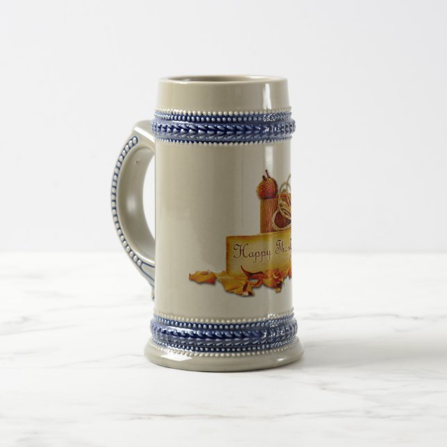 Jarra De Cerveza Las bellotas de Acción de Gracias de SlipperyJoe d (Anverso izquierdo)