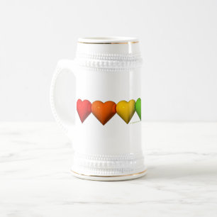 Jarra De Cerveza Las glifos de formas de corazón 3D brillantes de S