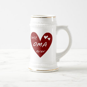 Jarra De Cerveza Las mejores camisetas y regalos de Oma del corazón