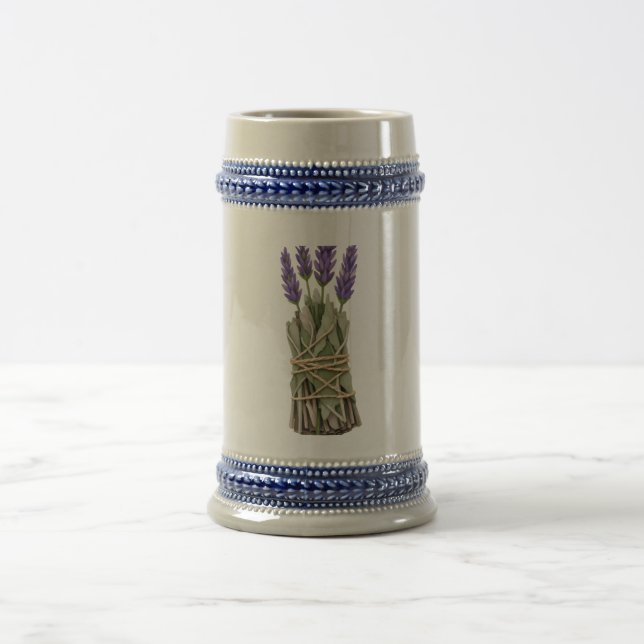 Jarra De Cerveza Lavender Sage Bundle Ceramic Beer Stein (Centro)