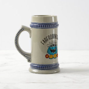 JARRA DE CERVEZA LEJOS DEL MONSTRUO NORMAL DE TRES OJOS