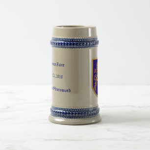 Jarra De Cerveza León en el escudo azul