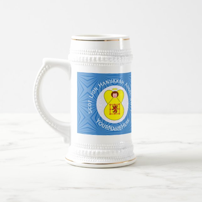 Jarra De Cerveza León escocés Rampant Angel Hanukkah Bandera person (Izquierda)