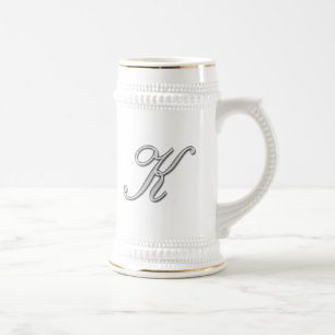 Jarra De Cerveza Letra de cristal elegante K del monograma