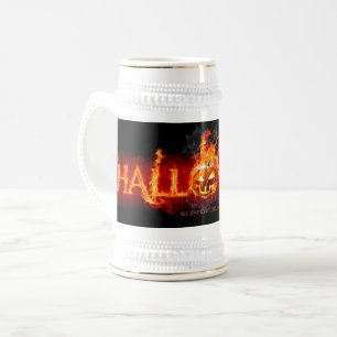 Jarra De Cerveza Letras ígneas masivas de SlipperyJoe's Halloween c