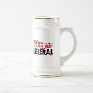 Jarra De Cerveza Liberal orgulloso del corazón sangrante