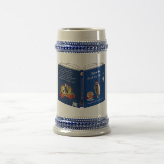 Jarra De Cerveza Libro del pastor alemán gris/azul 18 onza Stein