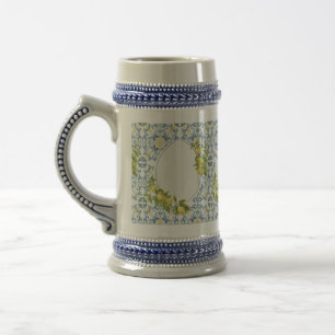 Jarra De Cerveza Limon de Baldosa Azul Italiana