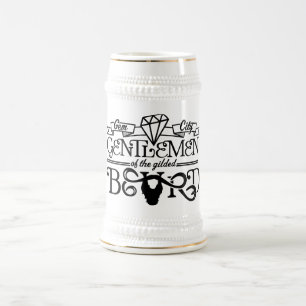 Jarra De Cerveza Logotipo dorado del negro de la barba - Stein