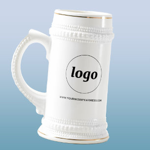 Jarra De Cerveza Logotipo simple y promoción de negocios de texto