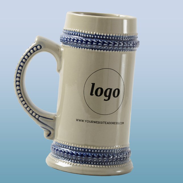Jarra De Cerveza Logotipo simple y promoción de negocios de texto (Simple logo with custom text business branding promotional beer stein)