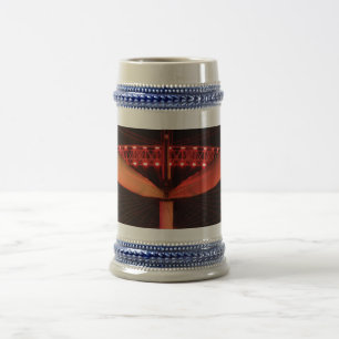 Jarra De Cerveza Londres Vista nocturna gris / azul 22 oz Stein