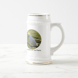 Jarra De Cerveza Loro de Cockatoo amarillo y blanco
