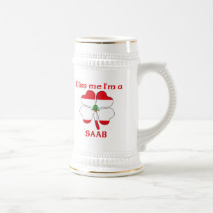 Jarra De Cerveza Los libaneses personalizados me besan que soy Saab