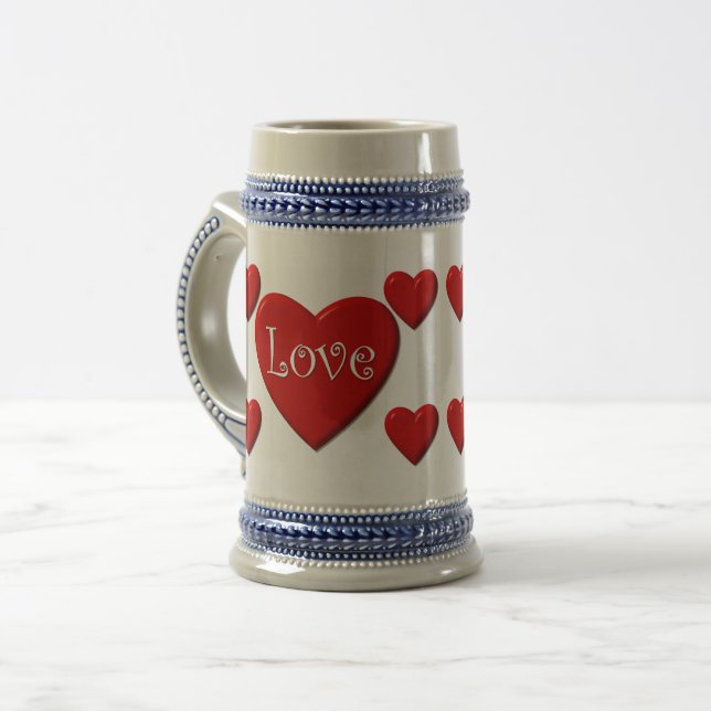Jarra De Cerveza Love Hearts 22 oz Stein (Anverso izquierdo)