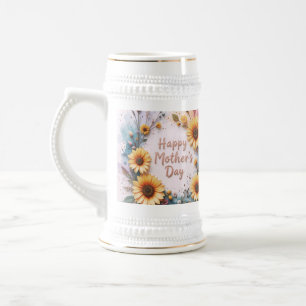 Jarra De Cerveza Lovely Sunflowers 3D Mother's Day