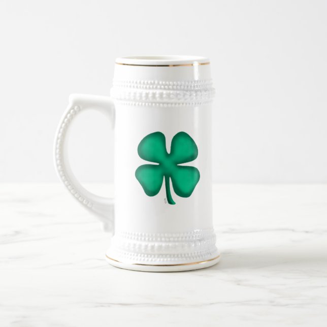 Jarra De Cerveza Lucky 4 Leaf Irish Clover stein (Izquierda)
