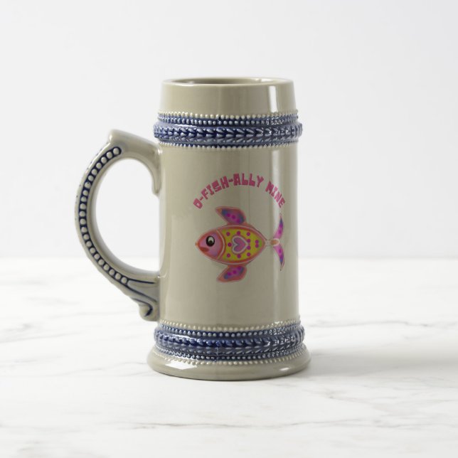 Jarra De Cerveza Luminous Heart Fish: Radiant  Latte Mug (Izquierda)