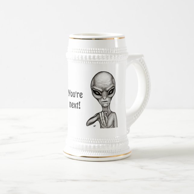 Jarra De Cerveza ¡Mala Alien, eres la siguiente! (Anverso derecho)