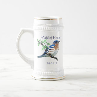 Jarra De Cerveza Manada de honor Stein Boda Vintage Bluebirds