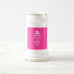 Jarra De Cerveza Mantengan la calma y sigan (rosa)