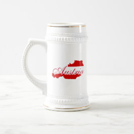 Jarra De Cerveza Mapa de bandera de Austria