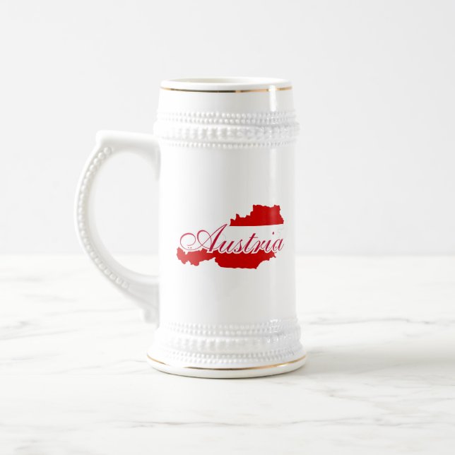 Jarra De Cerveza Mapa de bandera de Austria (Izquierda)