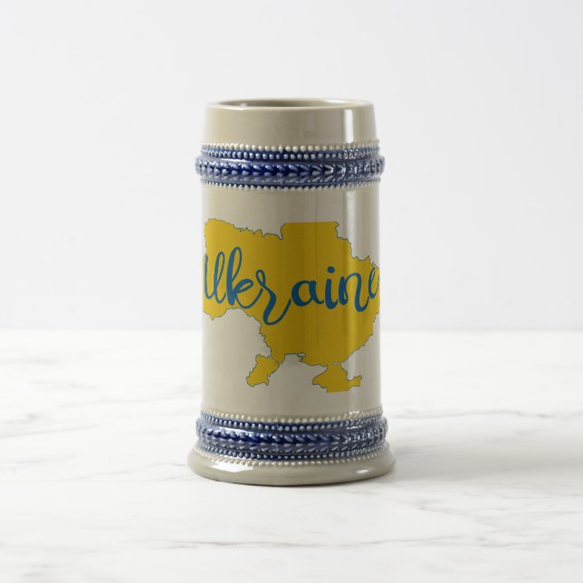 Jarra De Cerveza Mapa y letras de Ucrania (Centro)