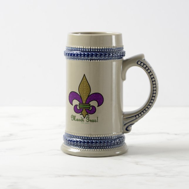 Jarra De Cerveza Mardi Gras Fleur De Lis (Derecha)