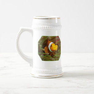 Jarra De Cerveza Marisco con anémona verde. Diseño fotográfico