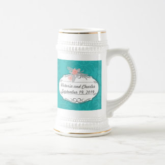 Jarra De Cerveza Matrimonio de Damasco de Chartreuse Turquesa Moder