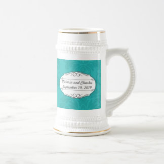 Jarra De Cerveza Matrimonio de Damasco de Chartreuse Turquesa Moder