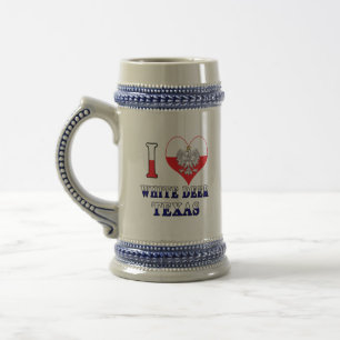 Jarra De Cerveza Me encanta el Deer Blanco Texas