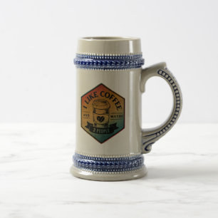 JARRA DE CERVEZA ME GUSTA EL CAFÉ Y QUIZÁS 3 PERSONAS 