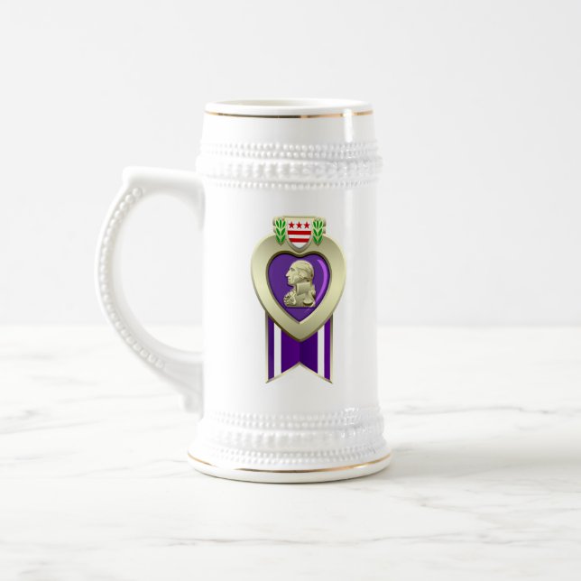 Jarra De Cerveza Medalla personalizable Purple Heart (Izquierda)