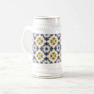 Jarra De Cerveza Mediterranean Lemon Tile Italian Talavera